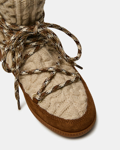 WYSTAN Taupe Multi Lace-Up Women's Ankle Boot | Steve Madden Classic