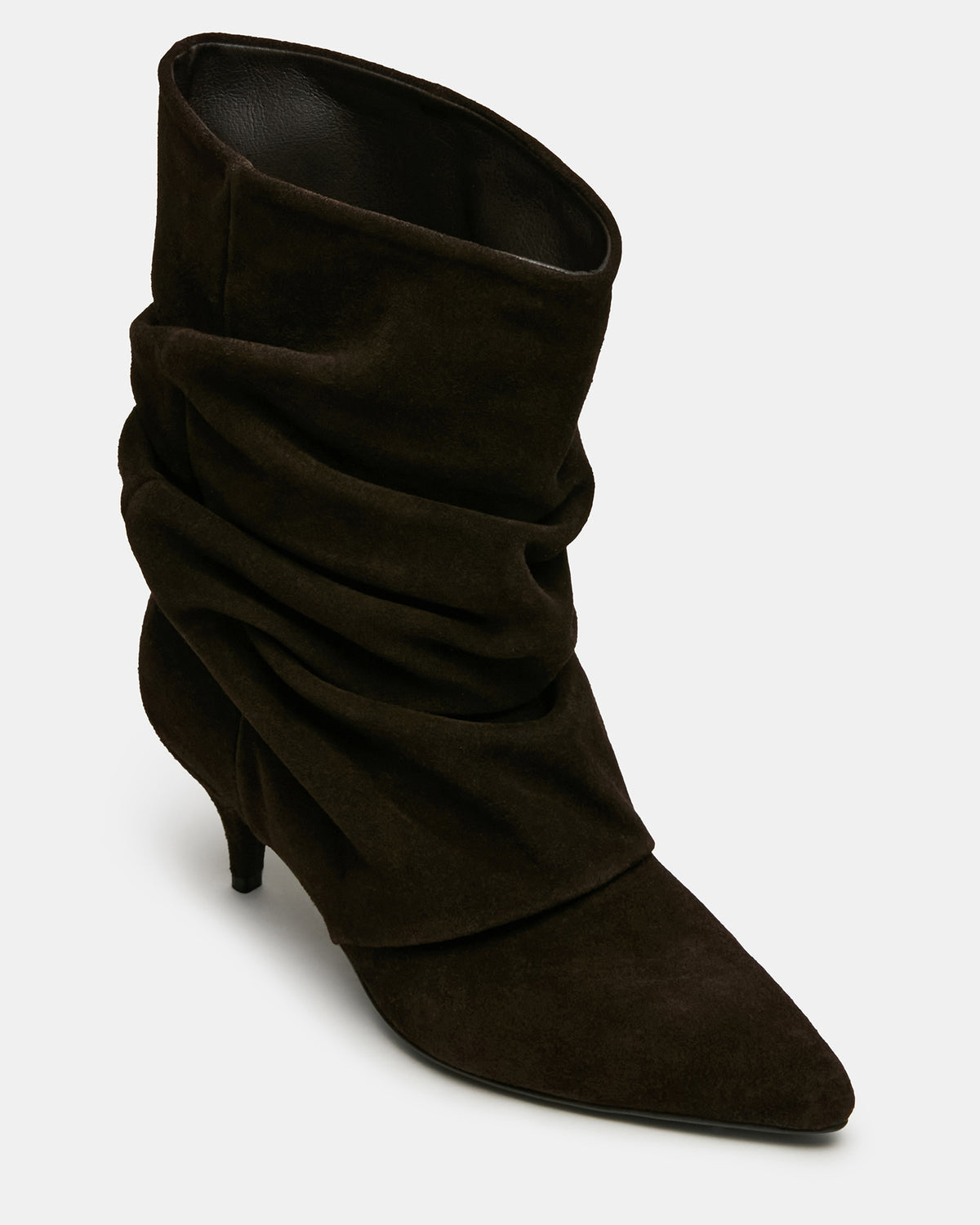 LEXEN Brown Suede Pointed-Toe Fold-Over Scrunched Women's Ankle Boot | Steve Madden Best Price