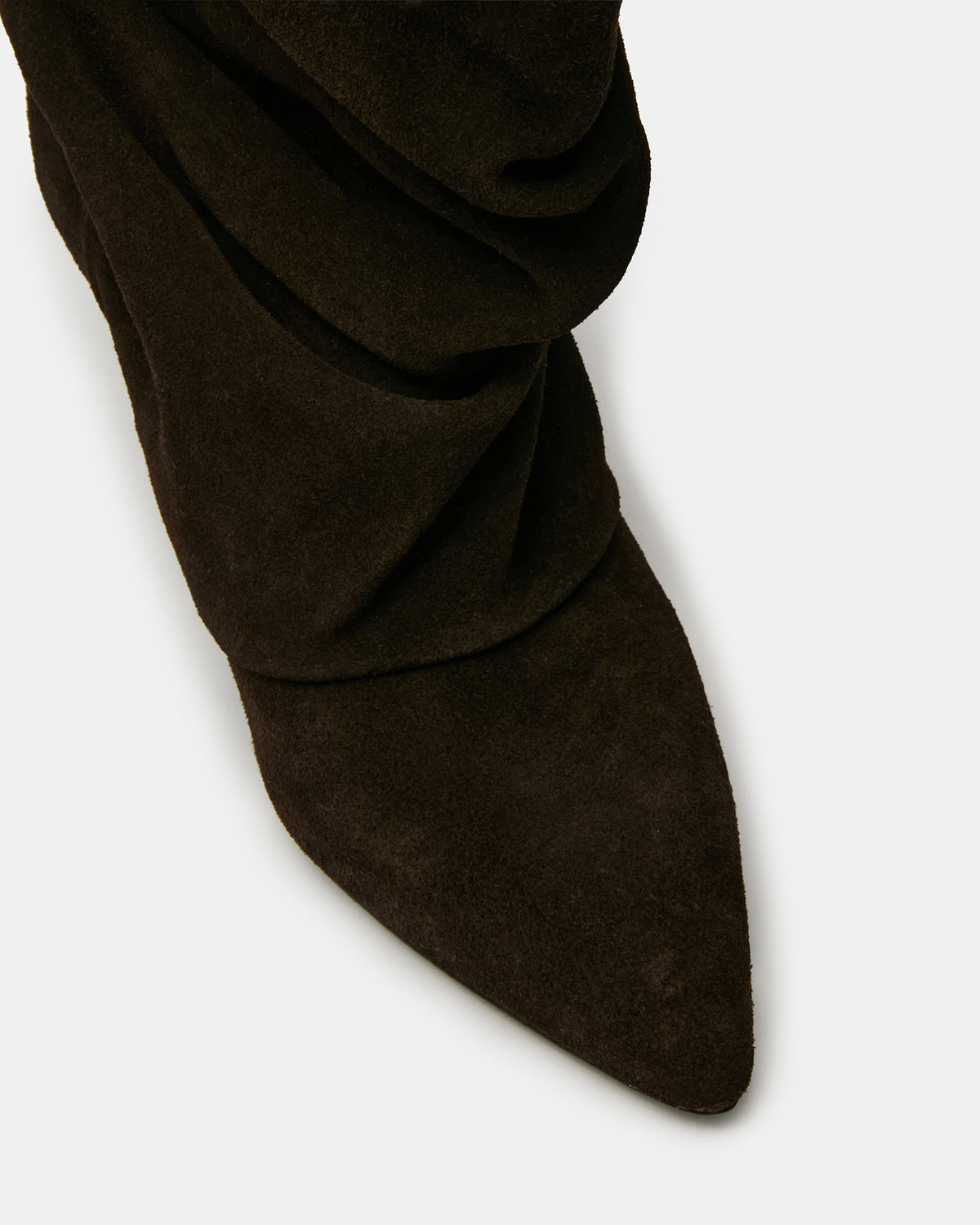 LEXEN Brown Suede Pointed-Toe Fold-Over Scrunched Women's Ankle Boot | Steve Madden Best Price