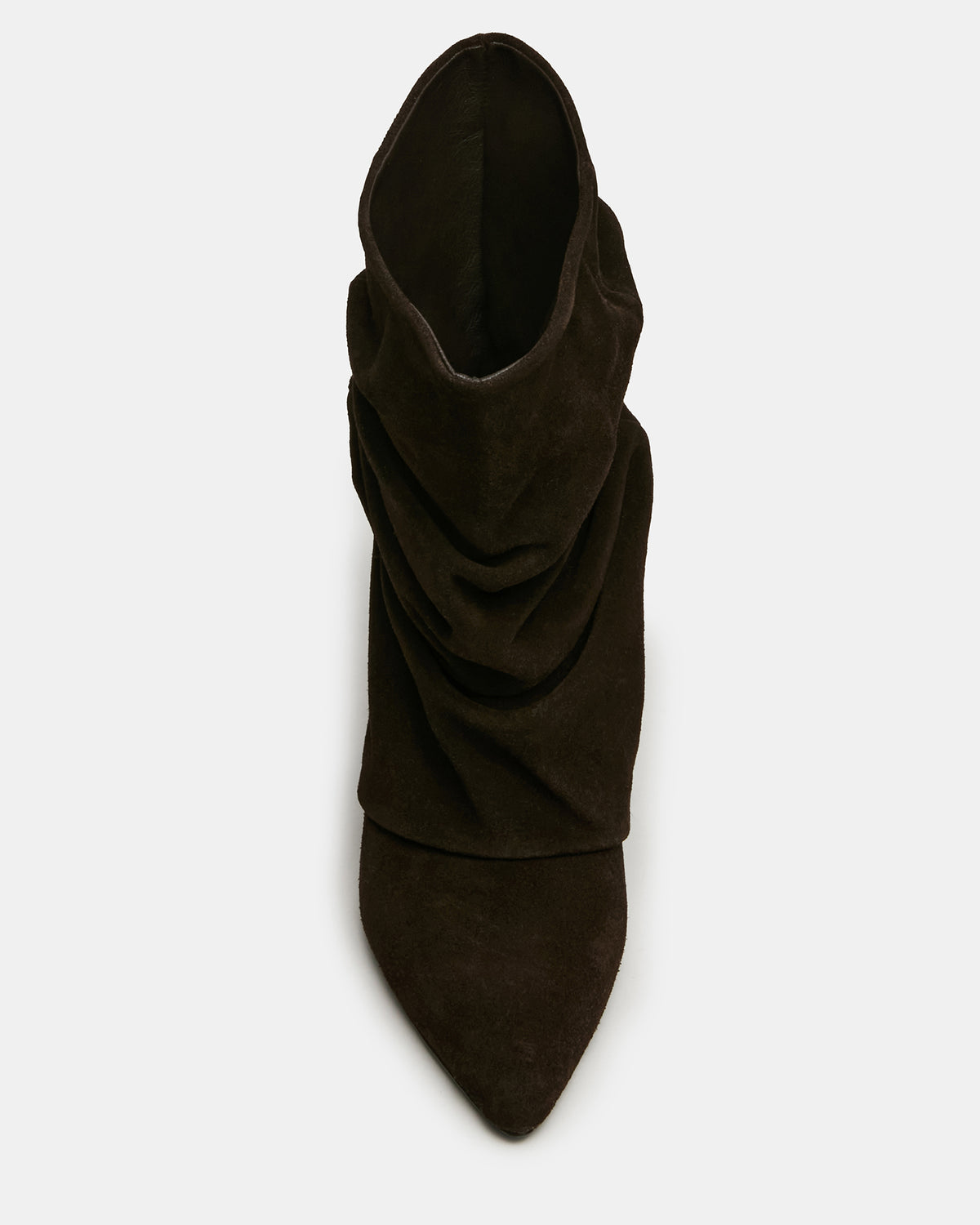 LEXEN Brown Suede Pointed-Toe Fold-Over Scrunched Women's Ankle Boot | Steve Madden Best Price