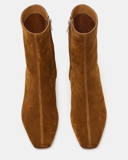 FLAIRE Sand Suede Square-Toe Wedge Bootie Women's Ankle Boot | Steve Madden Customer Favorite