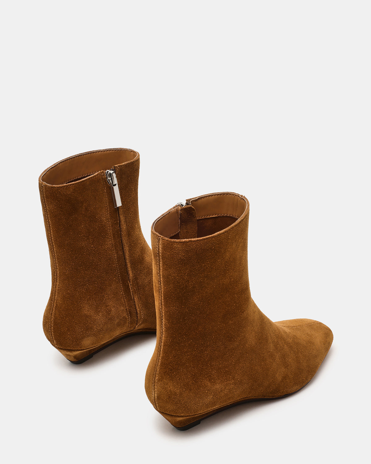 FLAIRE Sand Suede Square-Toe Wedge Bootie Women's Ankle Boot | Steve Madden Customer Favorite