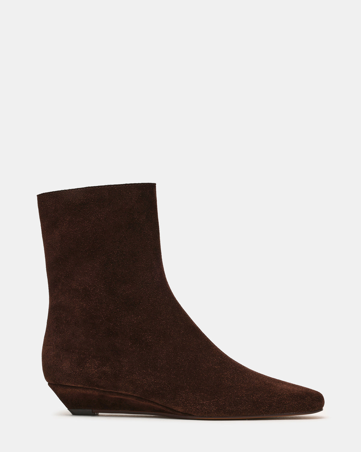 FLAIRE Brown Suede Square-Toe Wedge Bootie Women's Ankle Boot | Steve Madden Latest