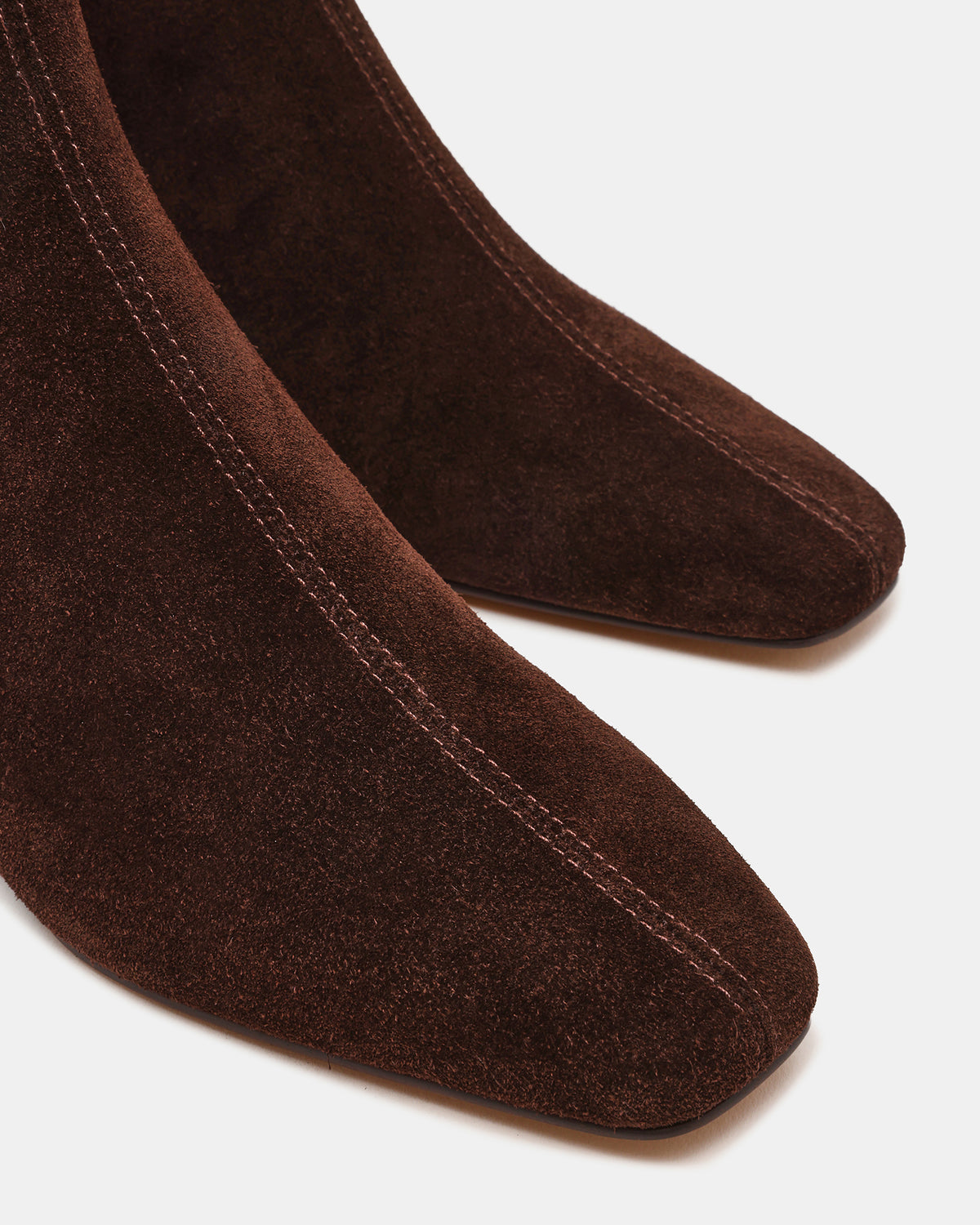 FLAIRE Brown Suede Square-Toe Wedge Bootie Women's Ankle Boot | Steve Madden Latest