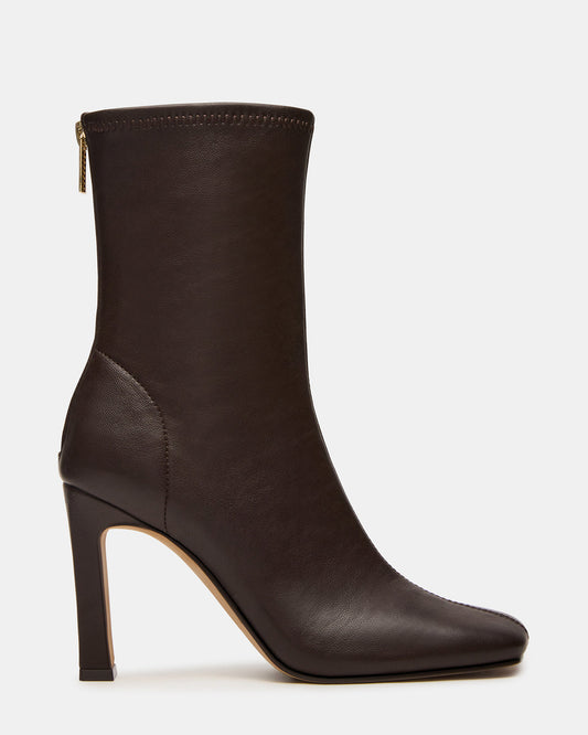 KHELAN Brown Square-Toe Heeled Women's Ankle Boot | Steve Madden Best Price