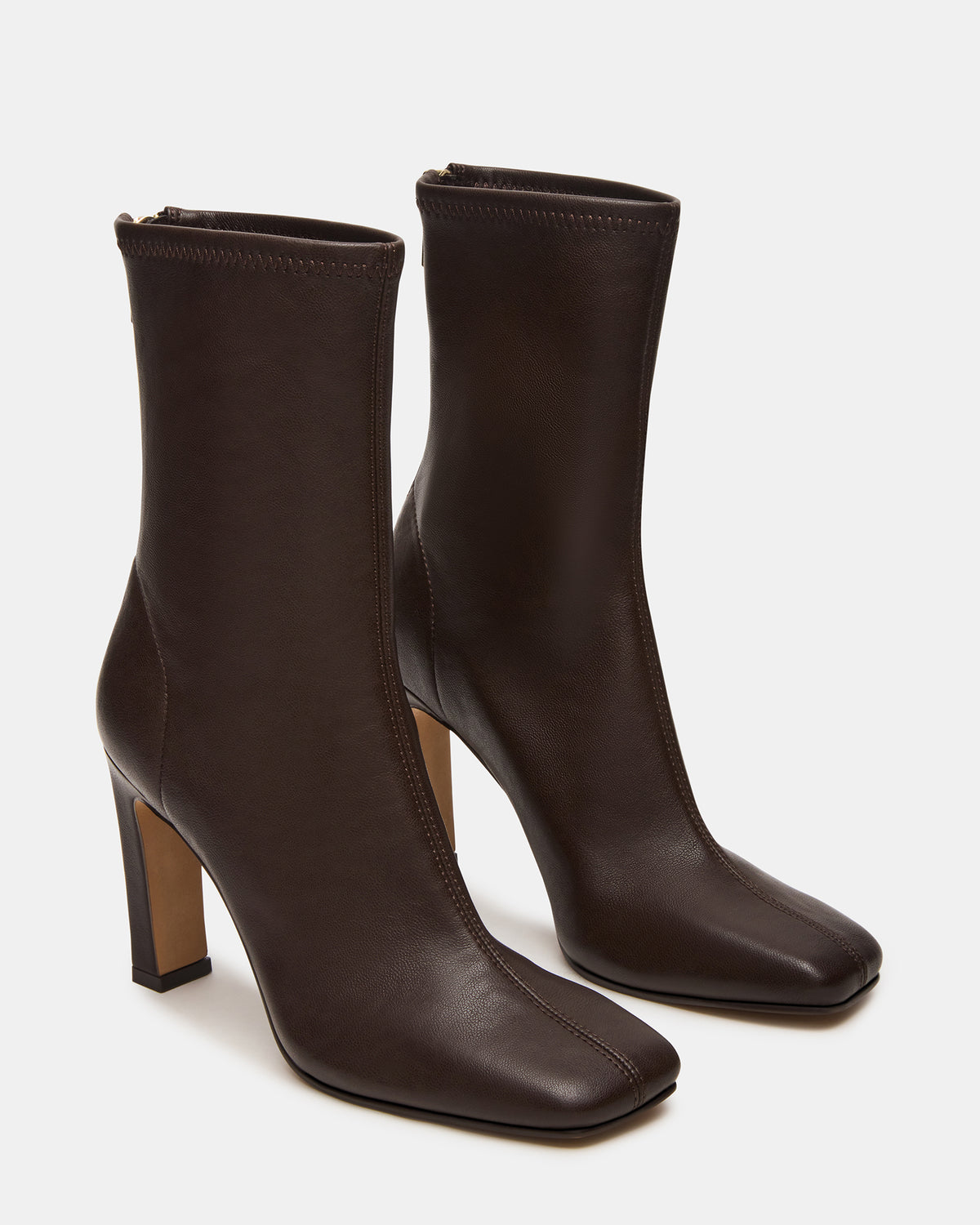 KHELAN Brown Square-Toe Heeled Women's Ankle Boot | Steve Madden Best Price