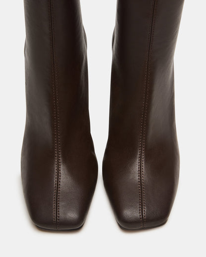 KHELAN Brown Square-Toe Heeled Women's Ankle Boot | Steve Madden Best Price