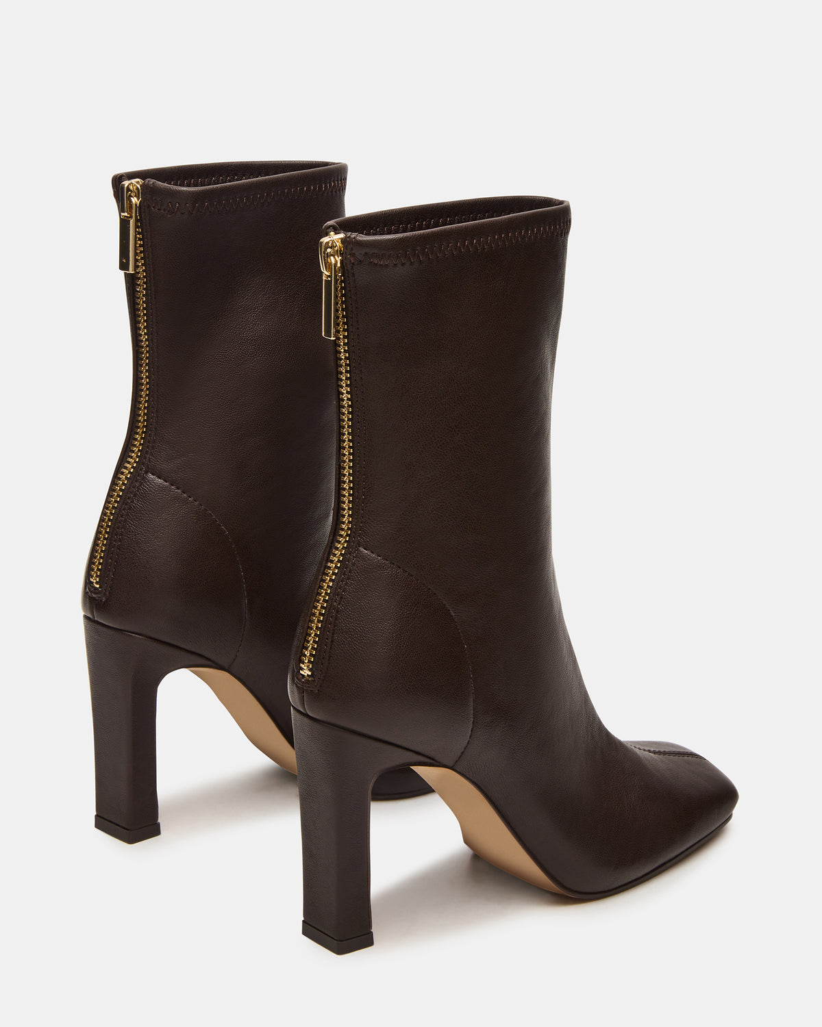 KHELAN Brown Square-Toe Heeled Women's Ankle Boot | Steve Madden Best Price
