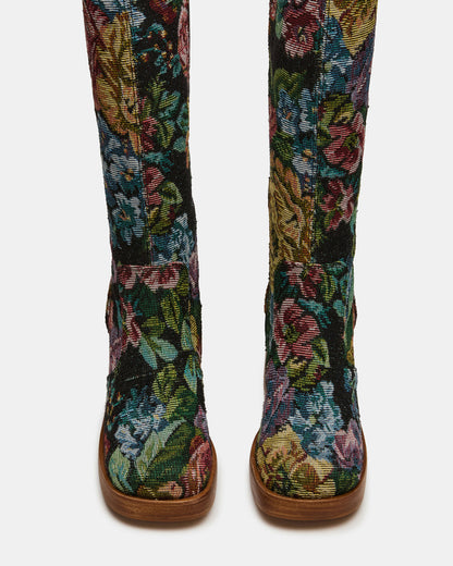 FOLIE Tapestry Square-Toe Block Heel Knee-High Women's Boot | Steve Madden Value