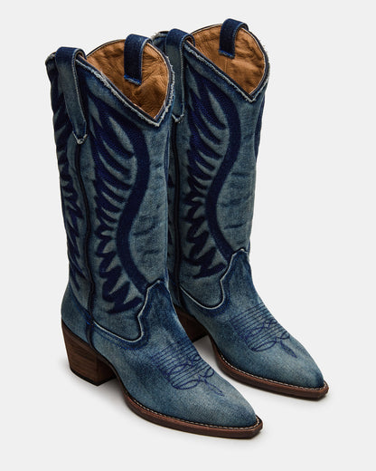 ALBANY Denim Fabric Pointed-Toe Women's Western Boot | Steve Madden Hot Sale