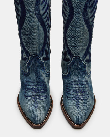 ALBANY Denim Fabric Pointed-Toe Women's Western Boot | Steve Madden Hot Sale