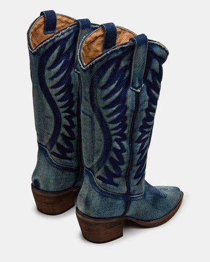 ALBANY Denim Fabric Pointed-Toe Women's Western Boot | Steve Madden Hot Sale