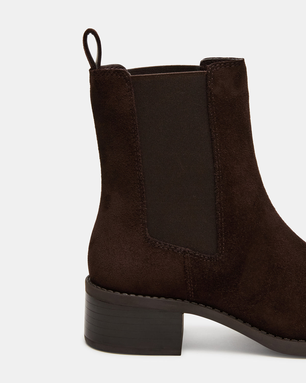 KAPLAN Brown Suede Chelsea Block Heel Women's Ankle Boot | Steve Madden Exclusive