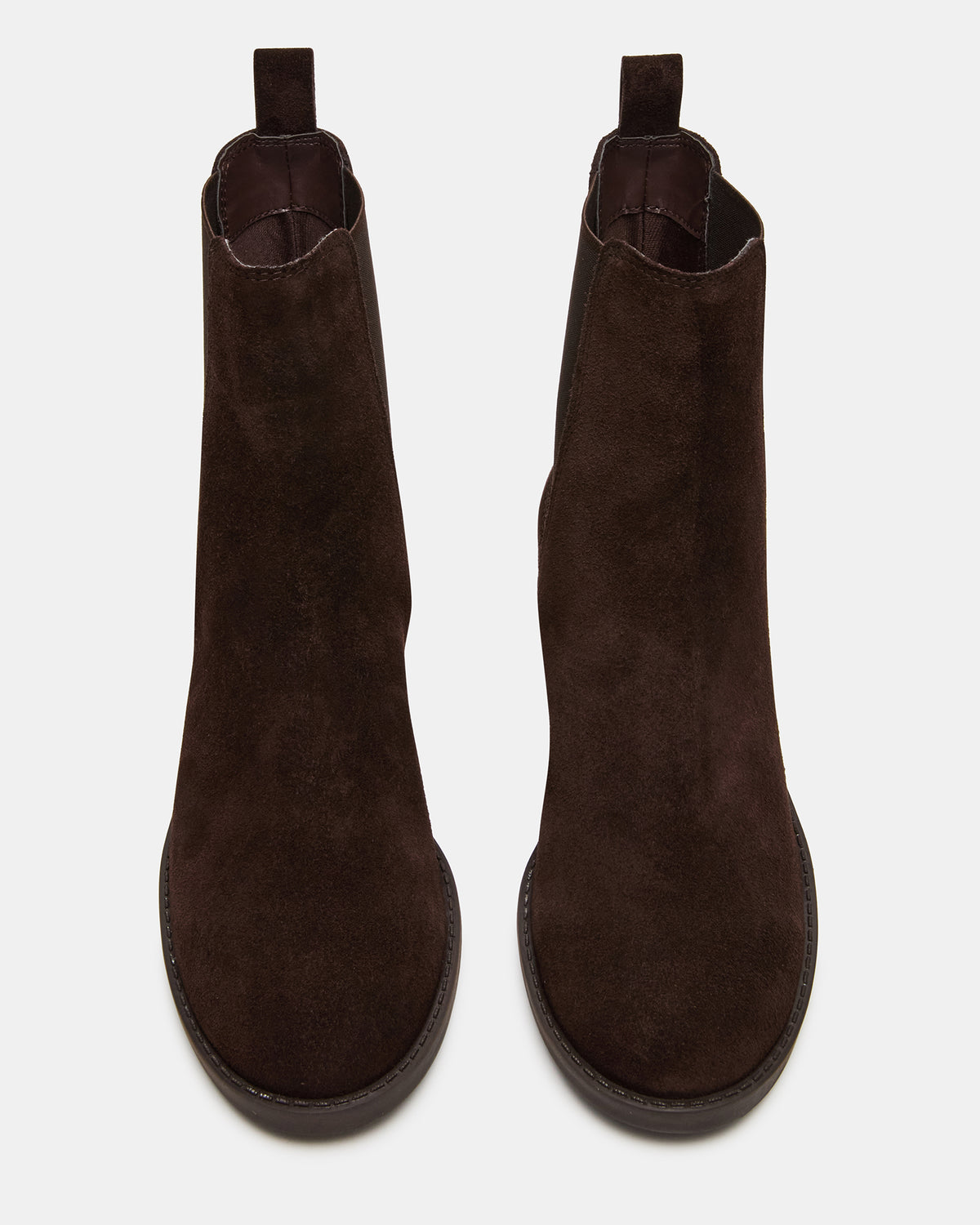 KAPLAN Brown Suede Chelsea Block Heel Women's Ankle Boot | Steve Madden Exclusive