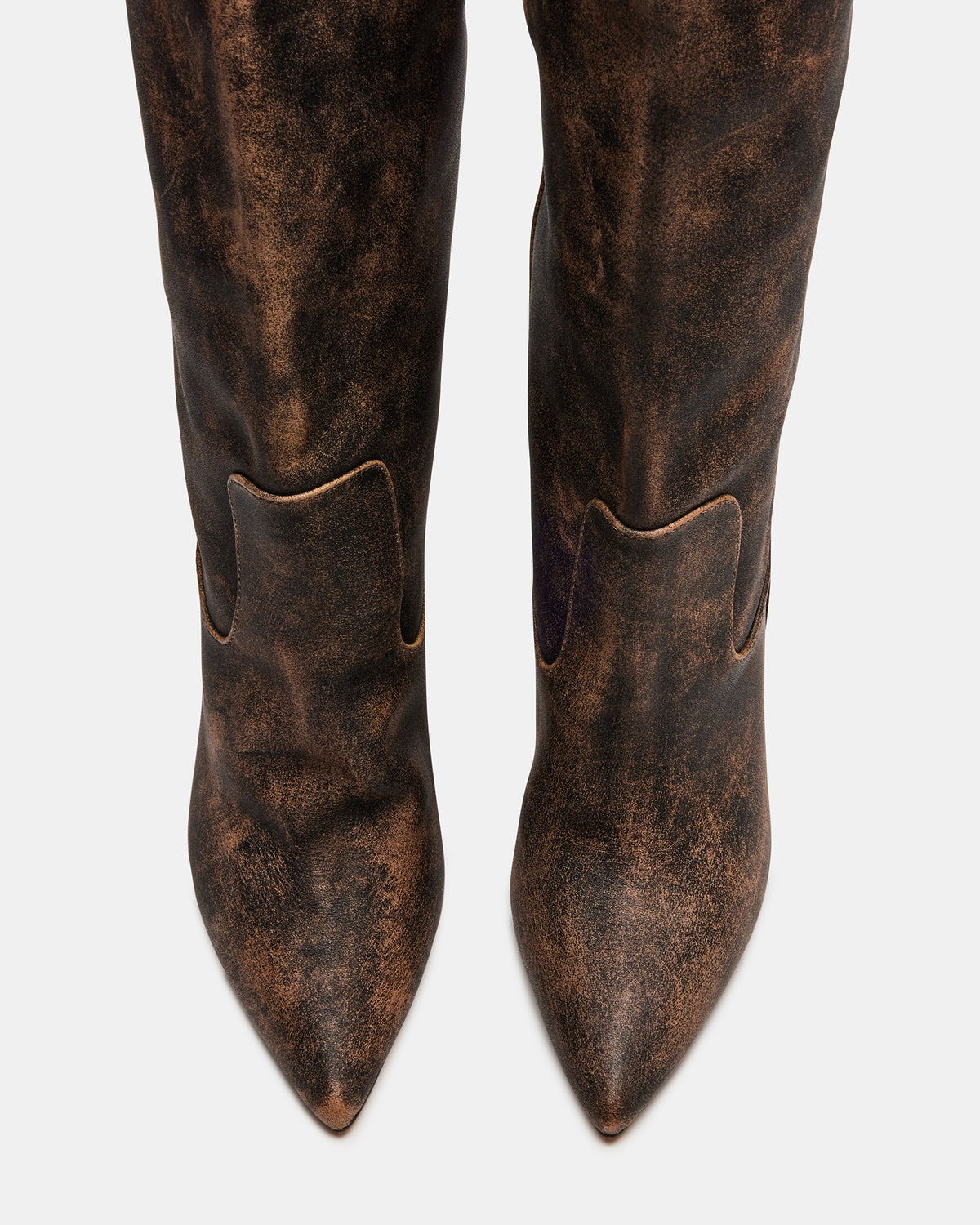 BADDIE Brown Distressed Over-The-Knee Moto Women's Boot | Steve Madden Popular