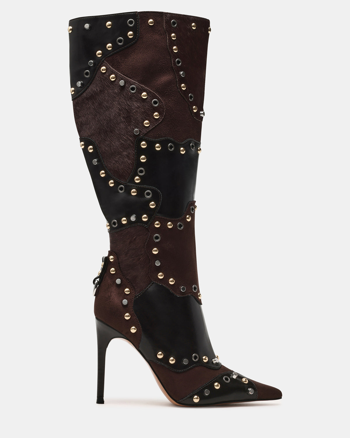 REVIVE Brown Multi Wide Calf Pointed-Toe Knee-High Stiletto Women's Boot | Steve Madden Special Offer