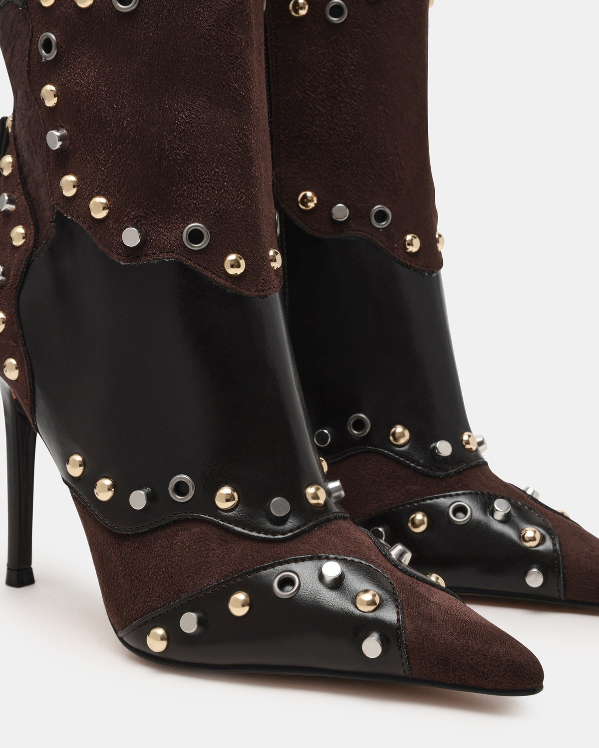 REVIVE Brown Multi Wide Calf Pointed-Toe Knee-High Stiletto Women's Boot | Steve Madden Special Offer
