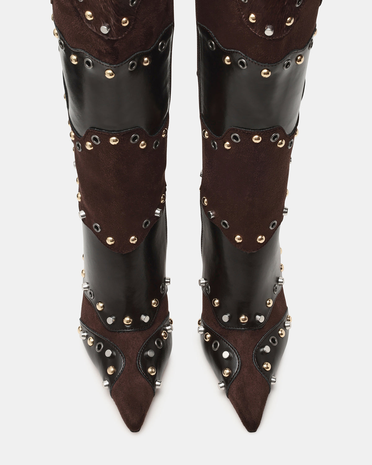 REVIVE Brown Multi Wide Calf Pointed-Toe Knee-High Stiletto Women's Boot | Steve Madden Special Offer