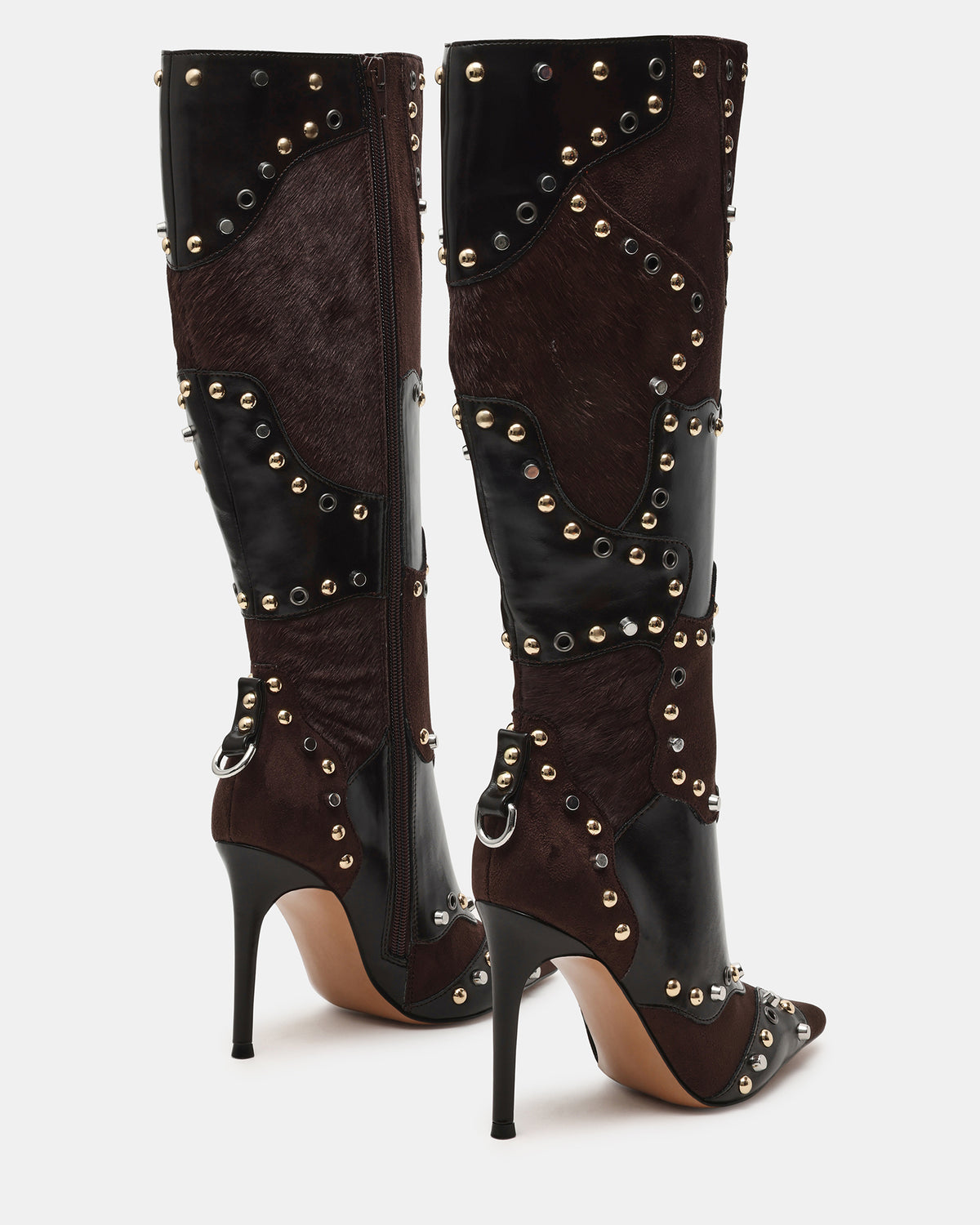 REVIVE Brown Multi Wide Calf Pointed-Toe Knee-High Stiletto Women's Boot | Steve Madden Special Offer