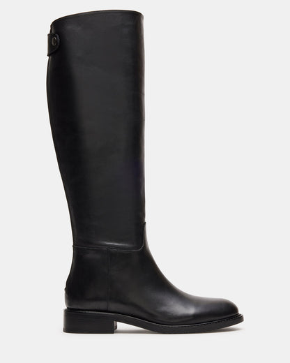 BEREN Black Leather Knee-High Women's Riding Boot | Steve Madden Hot Sale