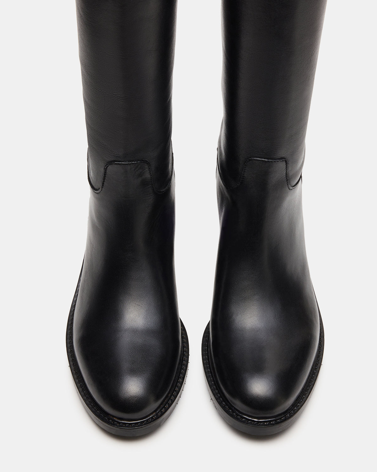 BEREN Black Leather Knee-High Women's Riding Boot | Steve Madden Hot Sale
