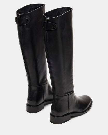 BEREN Black Leather Knee-High Women's Riding Boot | Steve Madden Hot Sale