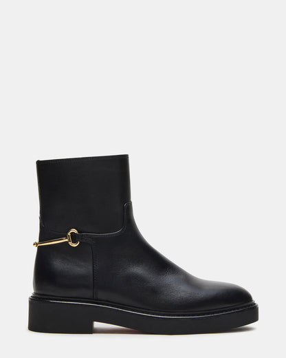 DIABLO Black Leather Women's Ankle Boot | Steve Madden Exclusive