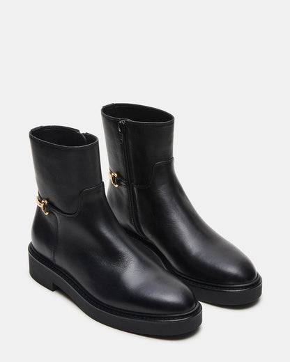 DIABLO Black Leather Women's Ankle Boot | Steve Madden Exclusive
