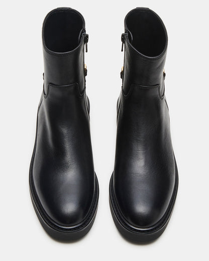 DIABLO Black Leather Women's Ankle Boot | Steve Madden Exclusive