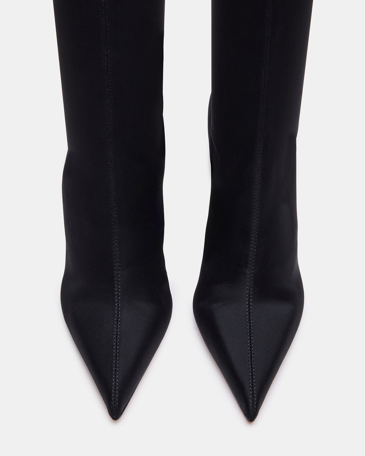 MIDNITE Black Pointed-Toe Stiletto Heel Sock Women's Ankle Boot | Steve Madden Exclusive