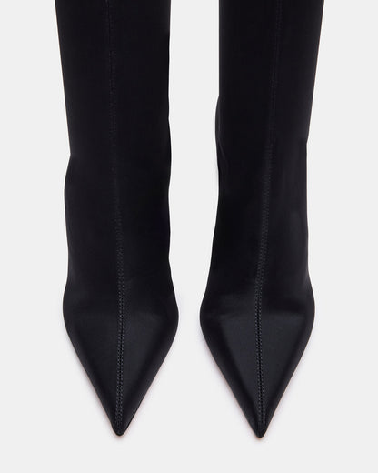 MIDNITE Black Pointed-Toe Stiletto Heel Sock Women's Ankle Boot | Steve Madden Exclusive