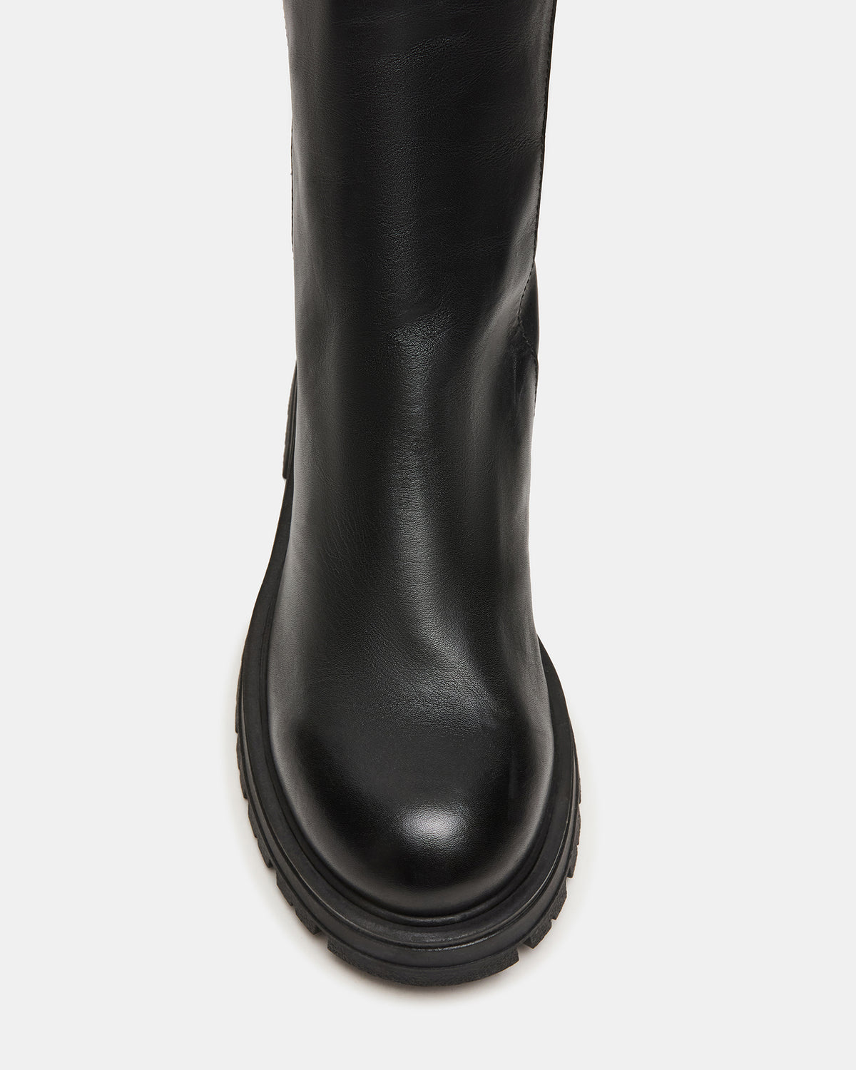 LAMI Black Leather Lug Sole Women's Ankle Boot | Steve Madden Value