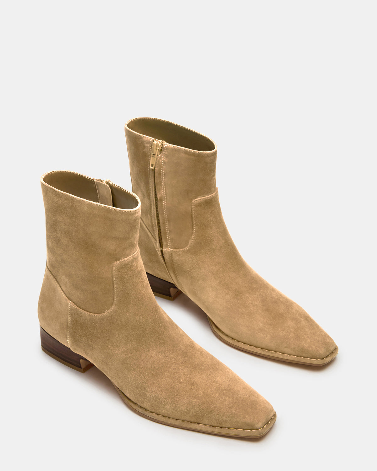 DEFINE Taupe Suede Square-Toe Women's Ankle Boot | Steve Madden Classic