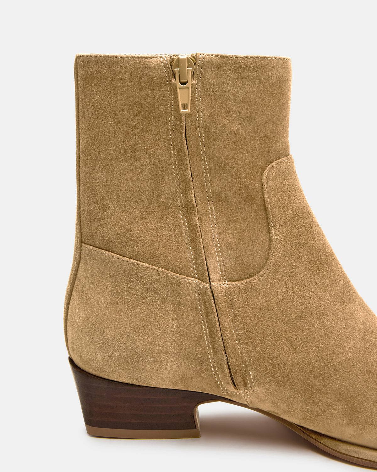 DEFINE Taupe Suede Square-Toe Women's Ankle Boot | Steve Madden Classic