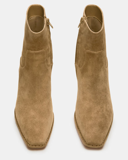 DEFINE Taupe Suede Square-Toe Women's Ankle Boot | Steve Madden Classic