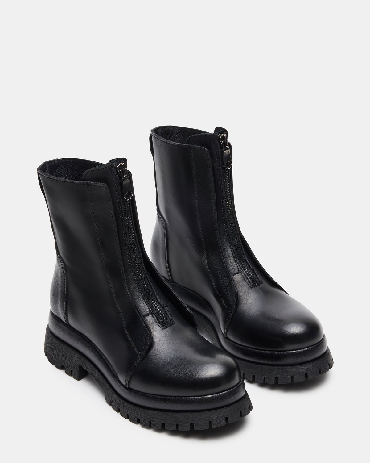 MILTON Black Leather Moto Women's Ankle Boot | Steve Madden Best Seller