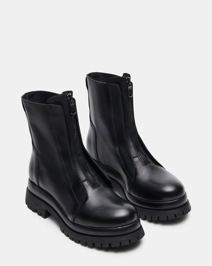 MILTON Black Leather Moto Women's Ankle Boot | Steve Madden Best Seller