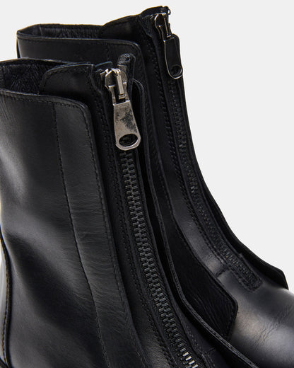 MILTON Black Leather Moto Women's Ankle Boot | Steve Madden Best Seller