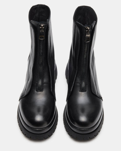 MILTON Black Leather Moto Women's Ankle Boot | Steve Madden Best Seller