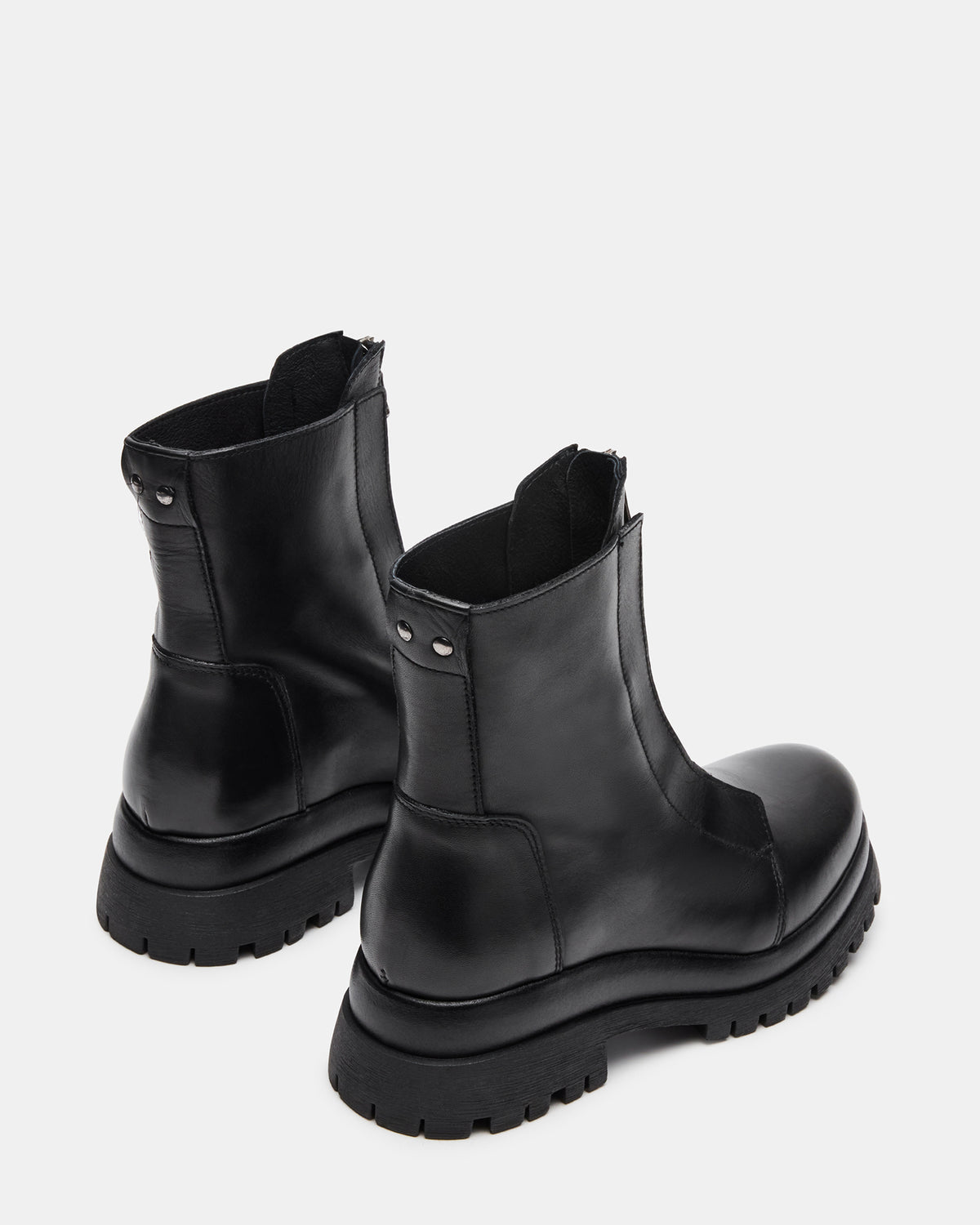 MILTON Black Leather Moto Women's Ankle Boot | Steve Madden Best Seller