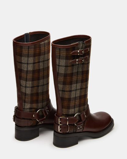 ASTOR Flannel Brown Multi Knee-High Women's Boot | Steve Madden Everyday