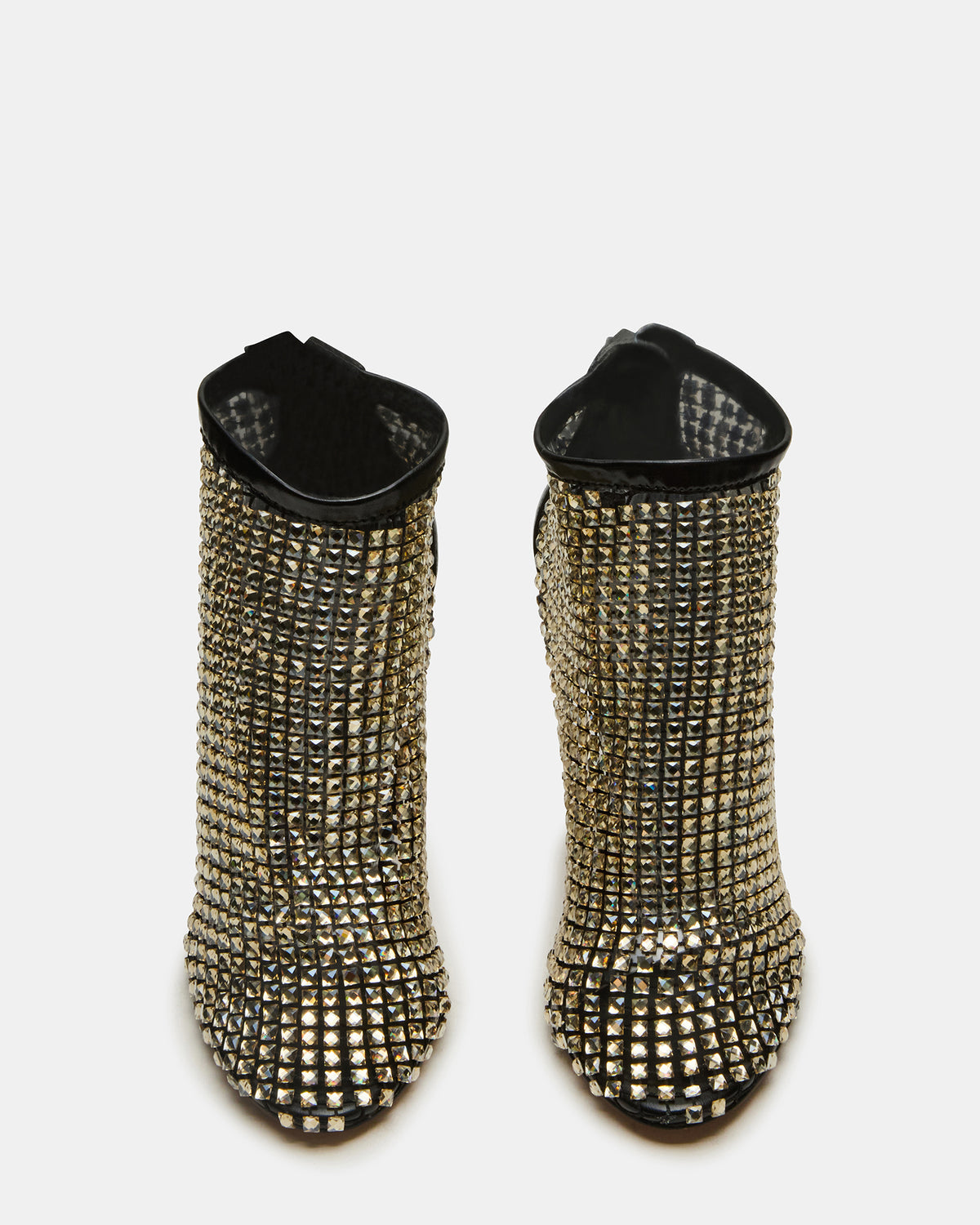 DANCIN Gold Multi Stiletto Heeled Mesh Rhinestone Women's Ankle Boot | Steve Madden Trending