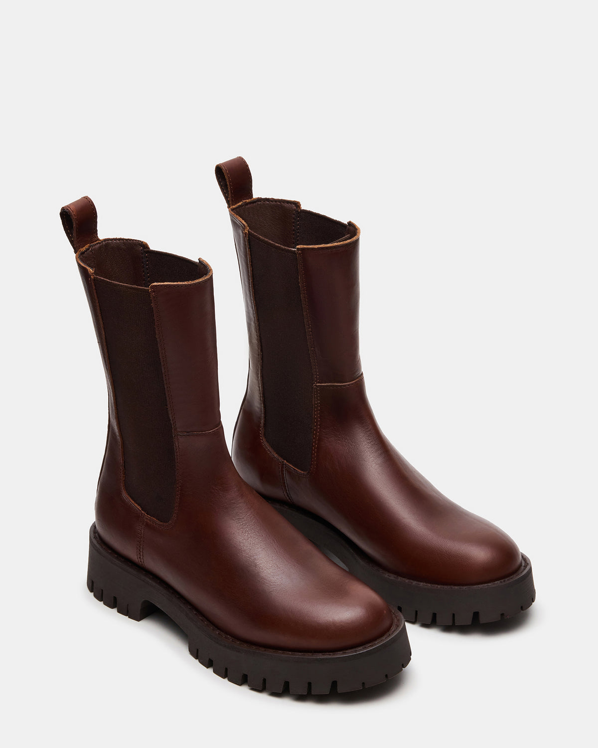 LOWA Brown Leather Lug Chelsea Platform Women's Ankle Boot | Steve Madden Special Offer