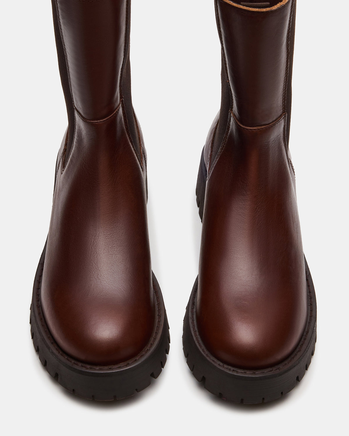 LOWA Brown Leather Lug Chelsea Platform Women's Ankle Boot | Steve Madden Special Offer