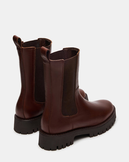 LOWA Brown Leather Lug Chelsea Platform Women's Ankle Boot | Steve Madden Special Offer