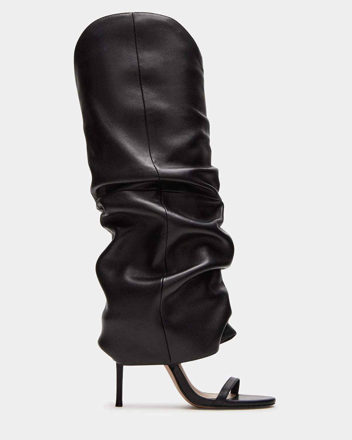 RAVINE Black Knee-High Cuffed Stiletto Heel Women's Boot | Steve Madden Sale