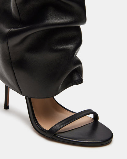 RAVINE Black Knee-High Cuffed Stiletto Heel Women's Boot | Steve Madden Sale