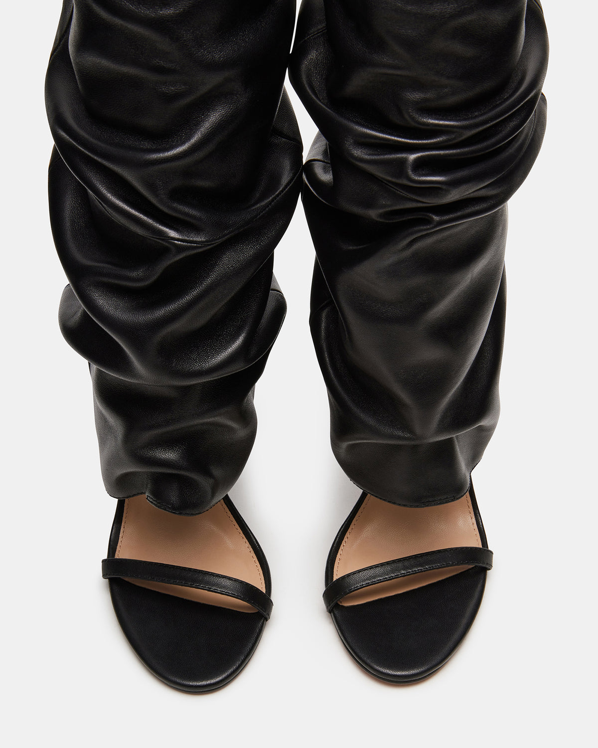 RAVINE Black Knee-High Cuffed Stiletto Heel Women's Boot | Steve Madden Sale