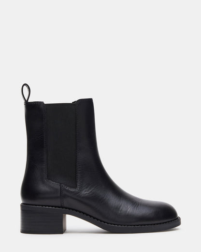 KAPLAN Black Leather Chelsea Block Heel Women's Ankle Boot | Steve Madden Best Seller