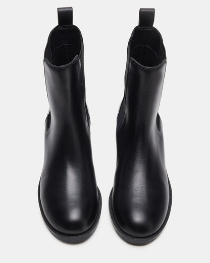 KAPLAN Black Leather Chelsea Block Heel Women's Ankle Boot | Steve Madden Best Seller
